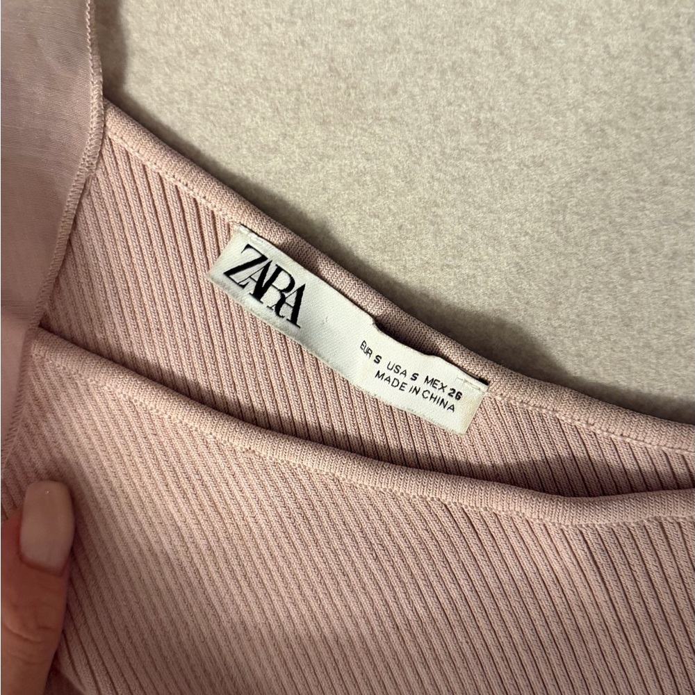 Zara Blush Ribbed Top - Picture 4 of 4